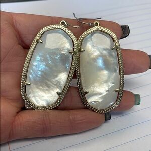 Kendra Scott Silver and White Earrings with Elegant Design